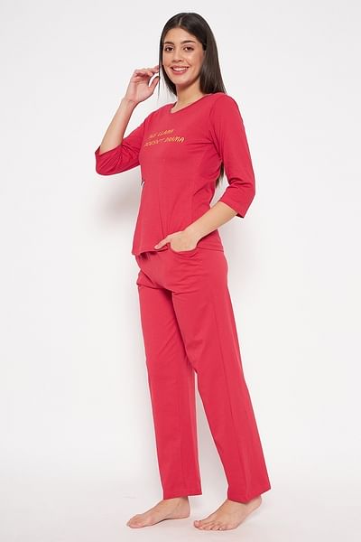 Red discount pyjama top