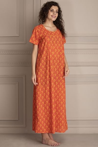 orange night dress