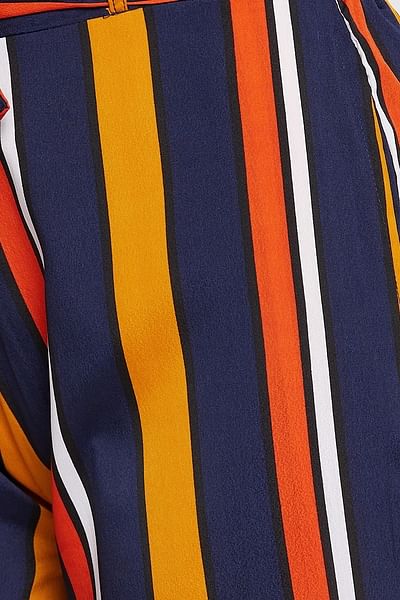 Buy Sassy Stripes Flared Pants in Multicolour  Crepe Online India Best  Prices COD  Clovia  RW0042D19