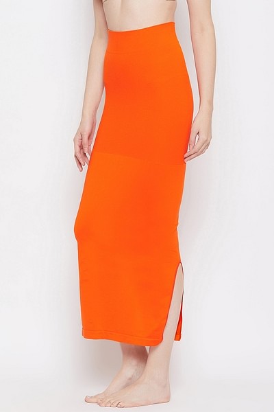 Buy Saree Shapewear Petticoat with Side Slit in Orange Online India, Best  Prices, COD - Clovia - SW0052R16