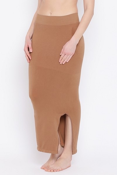 Saree Shapewear Petticoat for Women, Inskirt Saree Petticoats- Brown 