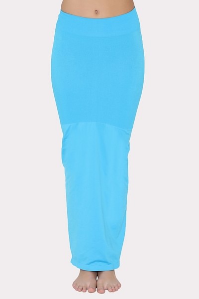Buy Saree Shapewear Petticoat with Side Slit in Light Blue Online