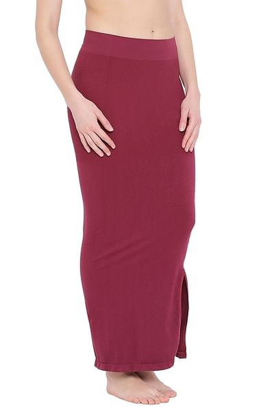 Buy Saree Shapewear in Maroon with Side Slit Online India, Best Prices ...