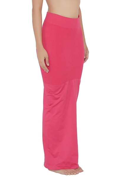 Symvi Cotton Blended Saree Shapewear for Woman (XL, Pink),Size-2XL