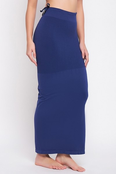 Beau Design Women Navy Blue Solid Saree Shapewear - Absolutely Desi