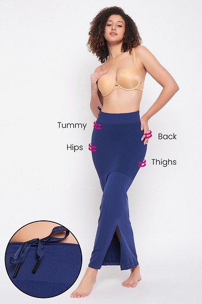 Buy Saree Shapewear Petticoat with Drawstring in Navy Online India