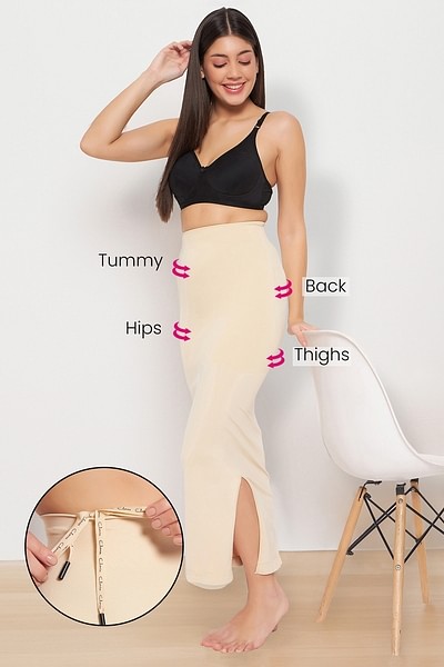 Buy Saree Shapewear Petticoat with Drawstring in Skin Colour Online India,  Best Prices, COD - Clovia - SW0048R24