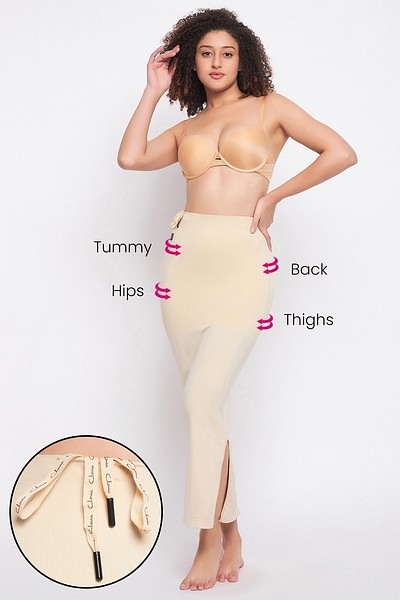 Buy Saree Shapewear Petticoat with Drawstring in Nude-Colour