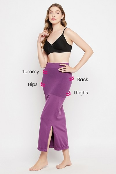 Buy Saree Shapewear Petticoat with Side-Slit in Violet Online India, Best  Prices, COD - Clovia - SW0023A15