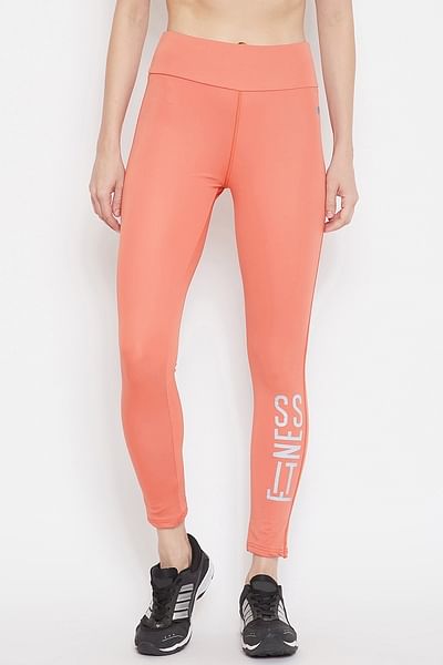 Slim Fit Ankle Length Cotton Lace Leggings Combo (Orange)