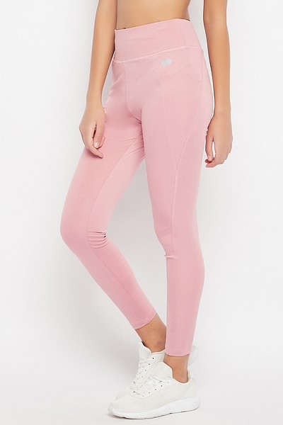 Buy High-Rise Ankle-Length Active Tights in Baby Pink with Side Pocket  Online India, Best Prices, COD - Clovia - AB0097R22