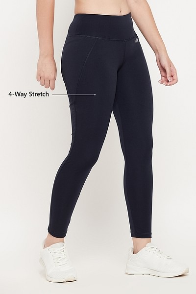 Buy Snug Fit Active Tights in Navy with Reflective Logo Online India, Best  Prices, COD - Clovia - AB0042K08