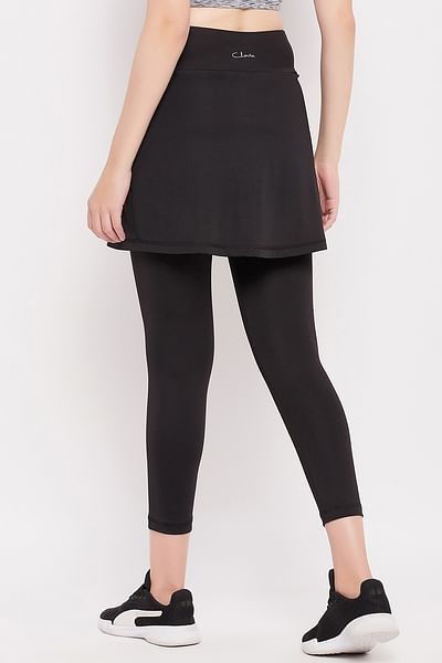 Buy slimour Womens Sport Skapri with Pockets Slit Side Skirt with Built-in  Capri Legging Grey S at Amazon.in