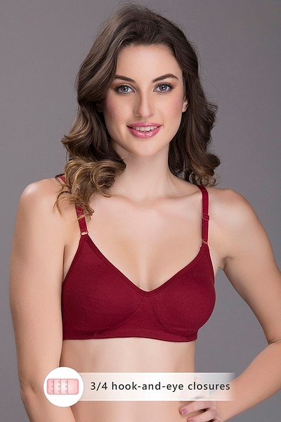 Buy Chic Non-Padded Wirefree Full Coverage Bra In Maroon Online India, Best  Prices, COD - Clovia - br0181q09