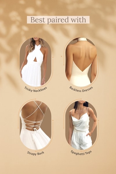 Buy Reusable Stick-On Bra in Nude Color with Tie-ups Online - Clovia