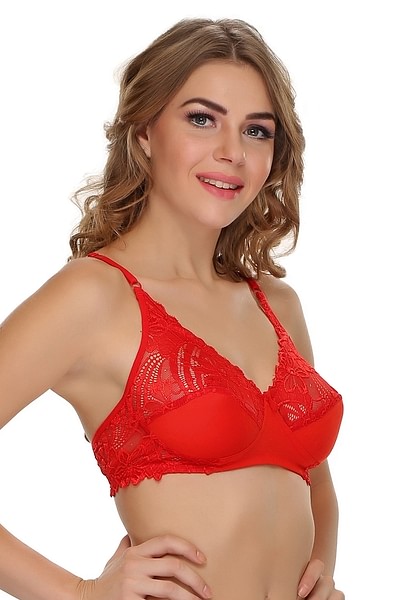 Lycra Cotton Non-Padded Girls Sexy Bra, Red at Rs 799/piece in Ahmedabad
