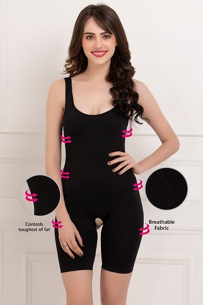 Buy Laser-Cut No-Panty Lines High Compression Body Shaper in Black