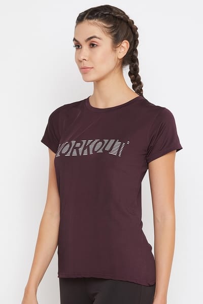 Buy Text Print Activewear T-Shirt in 