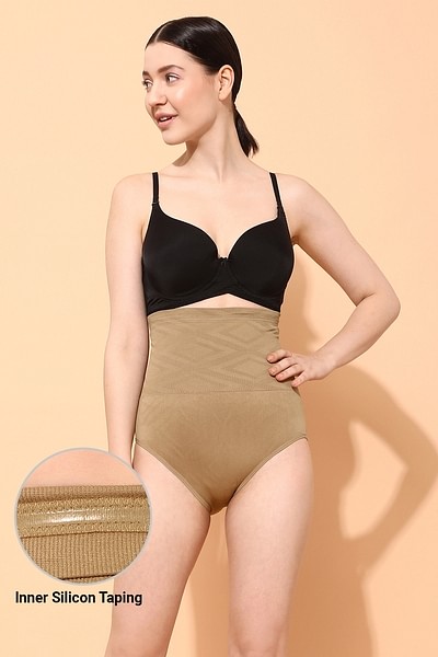 Buy online Beige Solid Tummy Tucker Shapewear from lingerie for