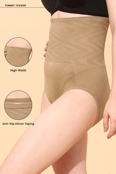 Clovia High Waist Tummy Tucker in Nude Colour