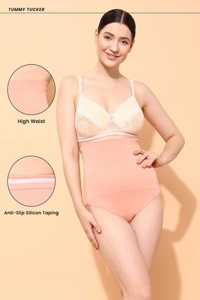 Clovia High Waist Tummy Tucker in Peach Colour