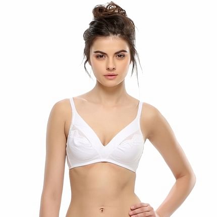 Buy Cotton Everyday Comfy Bra in White Color Online India, Best