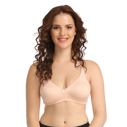 Buy Non-Padded Non-Wired Full Coverage Plus Size Bra in Peach Online India,  Best Prices, COD - Clovia - BR2352P16