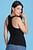 Stretchable Cotton Tank Top with Racerback In Black
