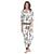 Floral Print Full Length Top & Pyjama Set - White