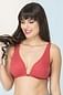 Plunge Neck Front Open Bra In Cotton Blend In Red_4