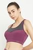 Buy Medium Impact Padded Colourblocked Racerback Sports Bra in Purple  Online India, Best Prices, COD - Clovia - BRS048P15