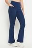 Buy Comfort Fit High-Rise Flared Yoga Pants in Navy with Side