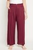 Buy Chic Basic Wide Leg Pants in Maroon - Rayon Online India, Best Prices,  COD - Clovia - LB0192P09