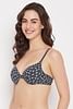 Buy CLOVIA Level 2 Push-Up Padded Underwired Demi Cup Paisley Print T-shirt  Bra in Navy