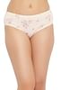 Buy Mid Waist Floral Print Hipster Panty in White with Inner Elastic