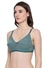 Buy Non-Padded Non-Wired Full Coverage Bra in Green - Cotton Rich