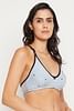Buy Non-Padded Non-Wired Full Cup Heart Print Racerback Bra in Powder Blue  - Cotton Online India, Best Prices, COD - Clovia - BR1478B03