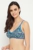 Buy Non-Padded Non-Wired Full Cup Printed Bra in Teal Green - 100% Cotton  Online India, Best Prices, COD - Clovia - BR0227A36