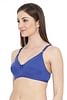 Buy Non-Padded Non-Wired Full Cup Bra in Blue - Cotton Rich Online