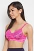 Buy Padded Non-Wired Full Cup Bra in Magenta - Lace Online India