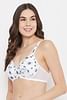 Buy Padded Non-Wired Full Cup Floral Print T-shirt Bra in White