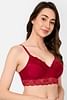 Buy Padded Non-Wired Multiway Longline Bralette in Maroon- Lace Online  India, Best Prices, COD - Clovia - BR1970R09
