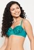 Buy Clovia Padded Underwired Demi Cup Self-Patterned Multiway Strapless  Balconette Bra in Teal Blue - Lace Online at Best Prices in India - JioMart.