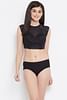 Buy Padded Underwired Full Cup Blouse Bra With Low Waist Bikini Panty in  Black - Lace Online India, Best Prices, COD - Clovia - BP2167P13