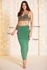 Buy Saree Shapewear Petticoat in Green with Side Slit Online India