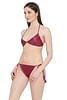 Buy Clovia Women's Halter Neck Bra & Stringy Bikini Set (BP0231P31_Red_Free  Size) at