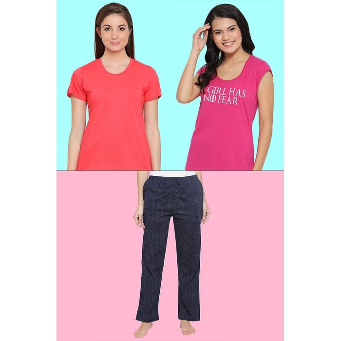 

Clovia 3 Pc Nightwear Set - LSC124I99, Assorted