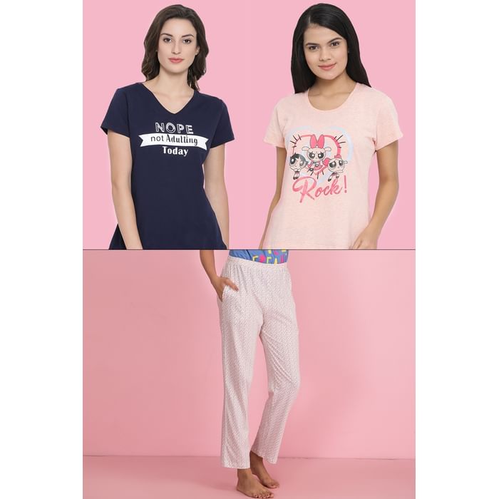 

Clovia 3 Pc Nightwear Set - LSC124A99, Assorted
