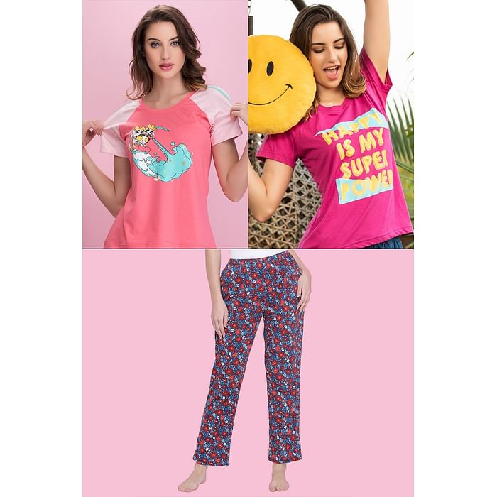

Clovia 3 Pc Nightwear Set - LSC128P99, Assorted