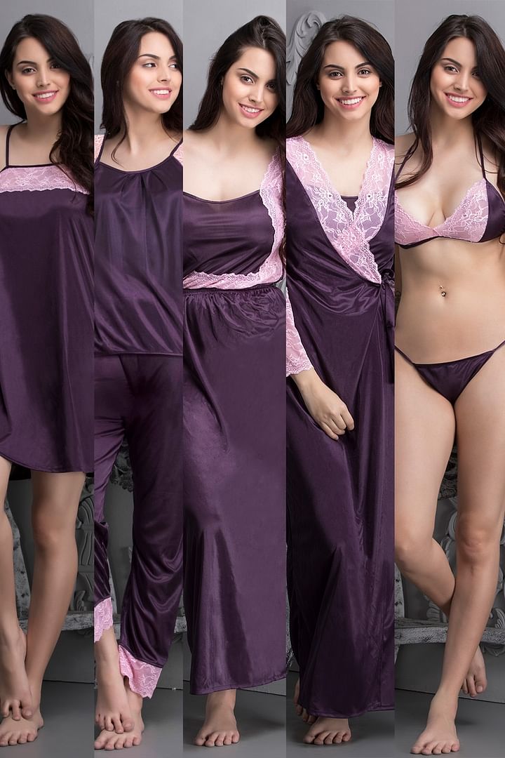 Buy Purple Lingerie Sets for Women by In-curve Online